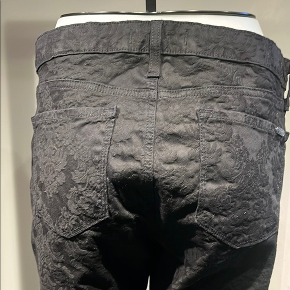 Black Straight Leg Jeans jacquard look - Picture 7 of 11